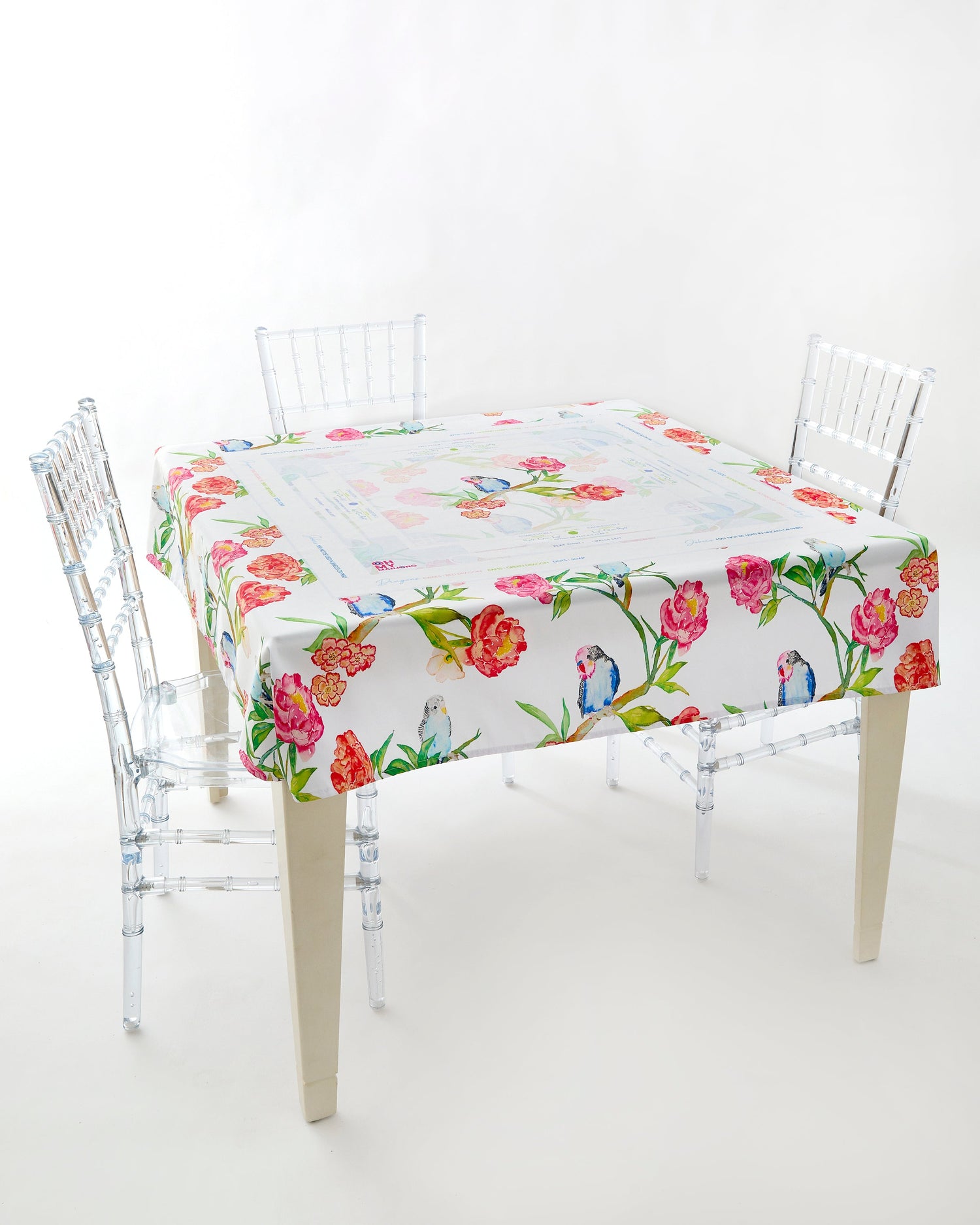 Parakeet Perch Instructional Mahjong Tablecloth - Oh My Mahjong