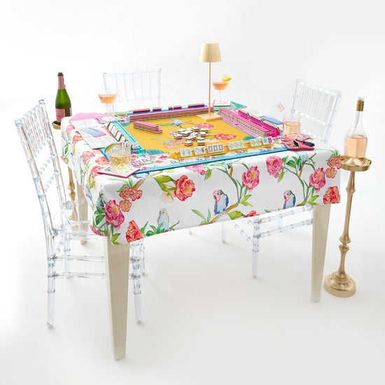 Parakeet Perch Instructional Mahjong Tablecloth - Oh My Mahjong