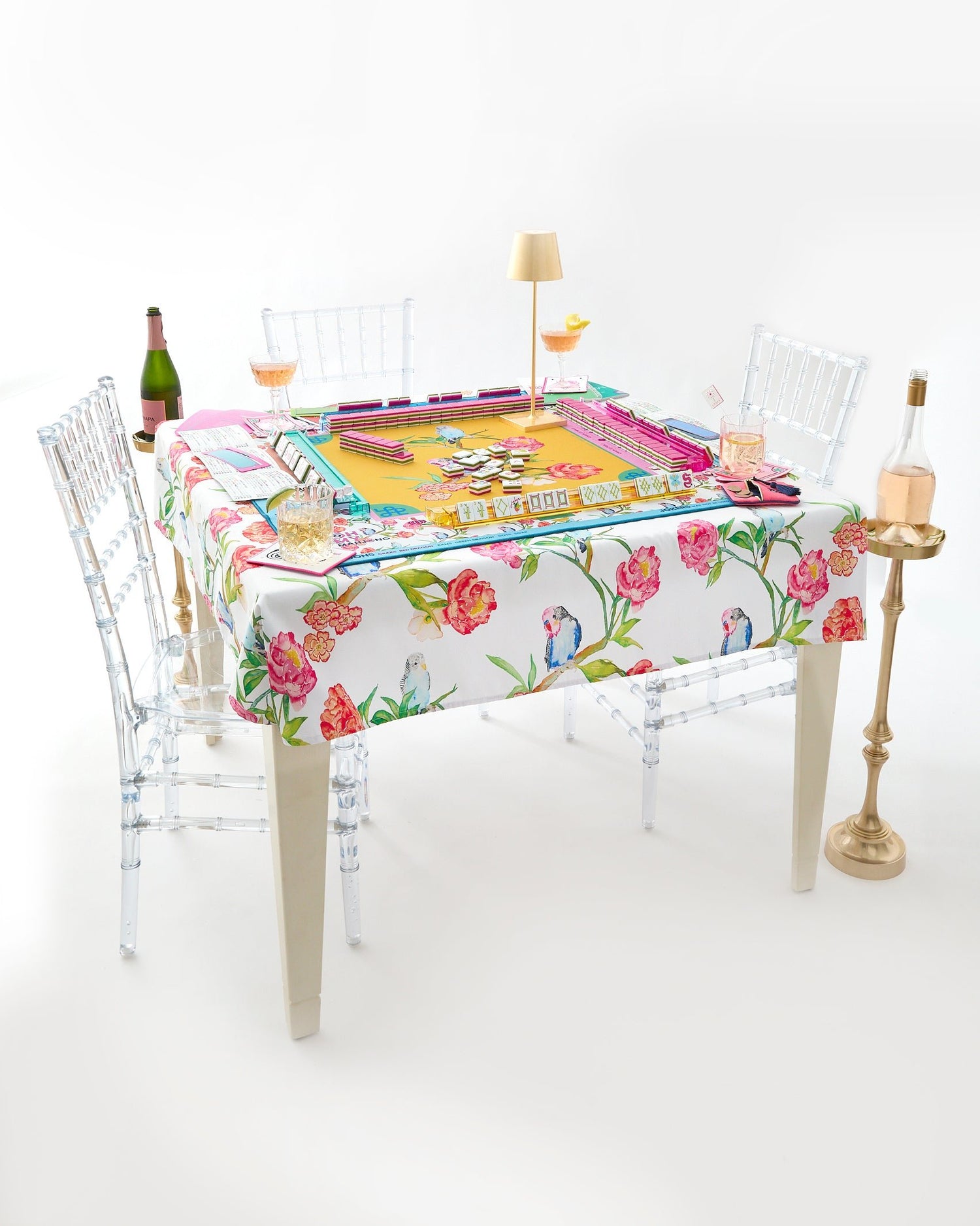 Parakeet Perch Instructional Mahjong Tablecloth - Oh My Mahjong