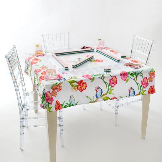 Parakeet Perch Instructional Mahjong Tablecloth - Oh My Mahjong