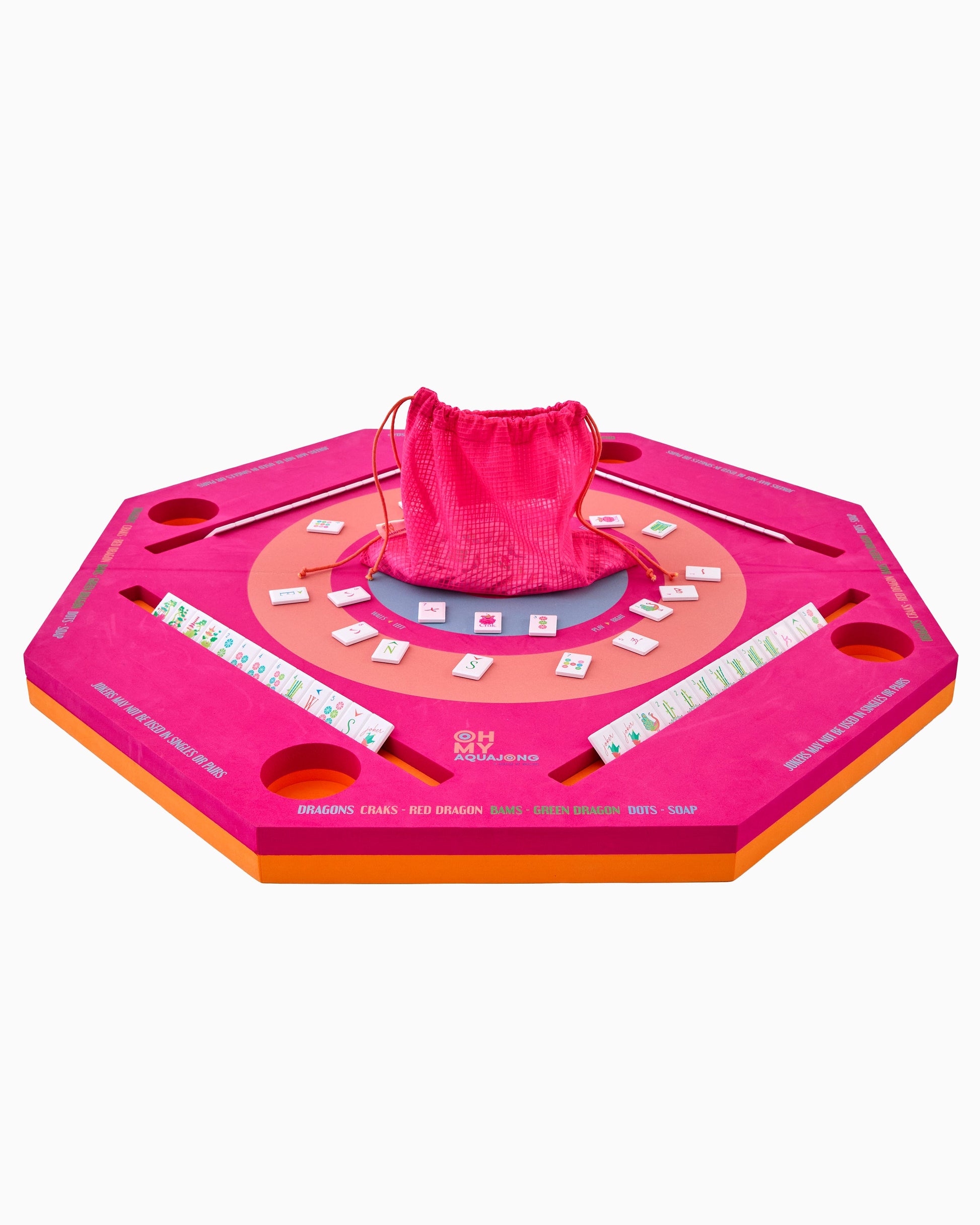 Pink Aqua Jong Pool Mat - Oh My Mahjong