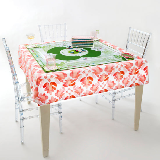 Pop of Poppy Instructional Mahjong Tablecloth - Oh My Mahjong