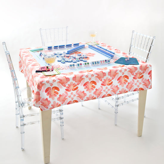 Pop of Poppy Instructional Mahjong Tablecloth - Oh My Mahjong