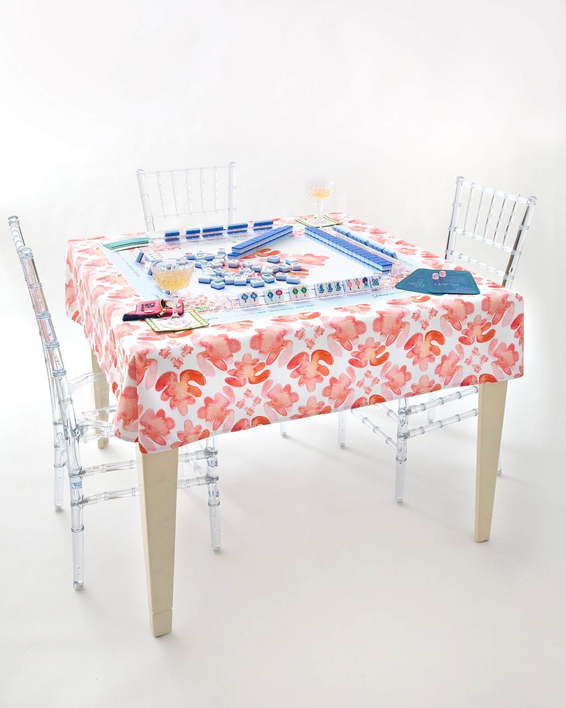 Pop of Poppy Instructional Mahjong Tablecloth - Oh My Mahjong