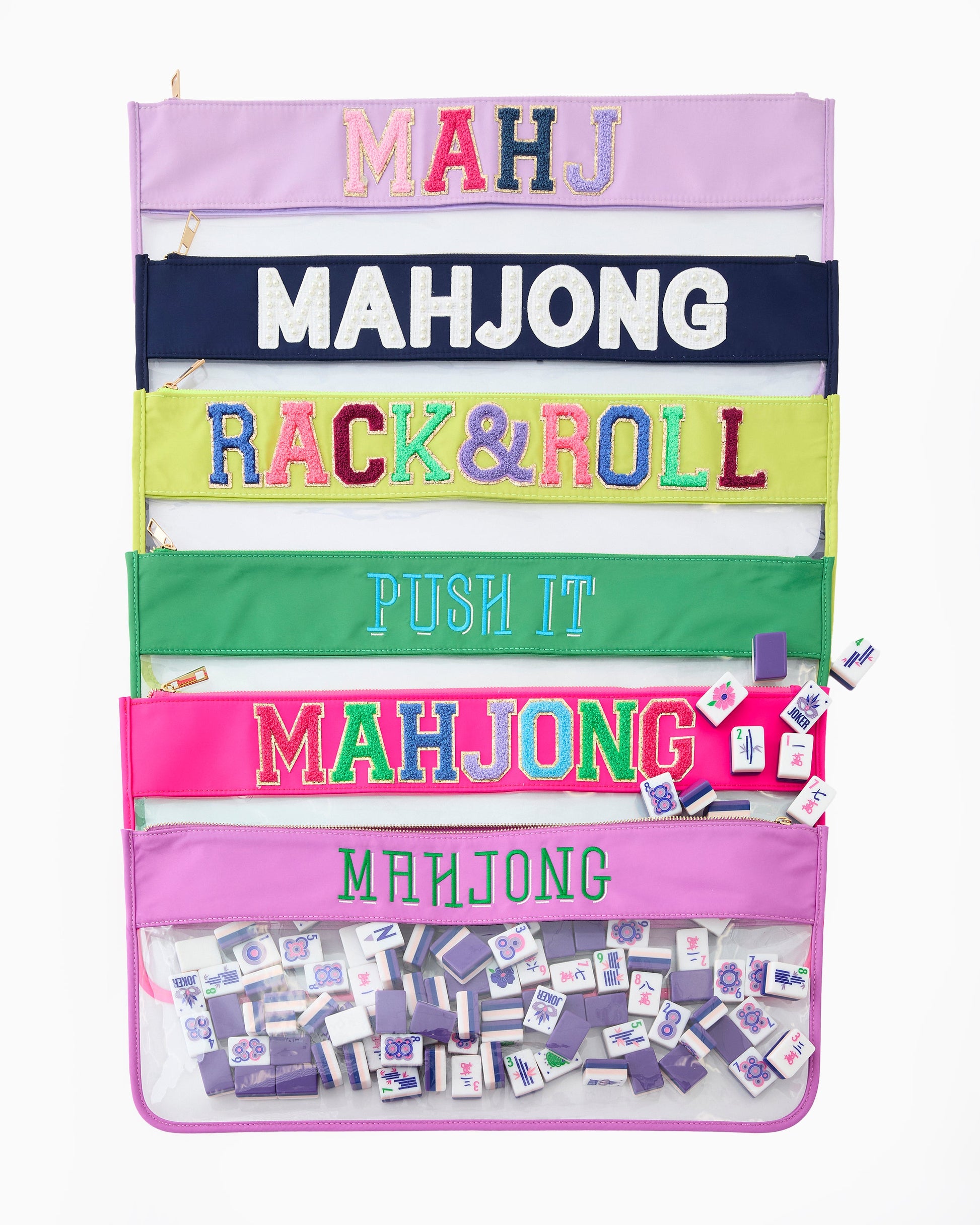 Purple Stitched Mahjong Bag - Oh My Mahjong