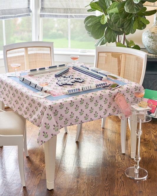 Purple Thistle Instructional Mahjong Tablecloth - Oh My Mahjong