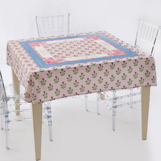 Purple Thistle Instructional Mahjong Tablecloth- OMM x Catherine Cartie - Oh My Mahjong