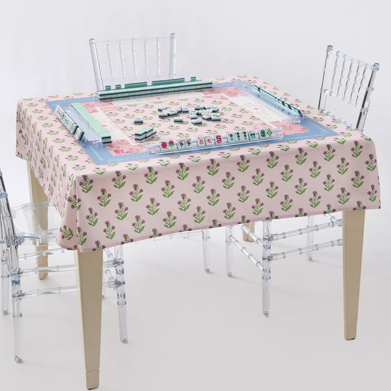 Purple Thistle Instructional Mahjong Tablecloth- OMM x Catherine Cartie - Oh My Mahjong