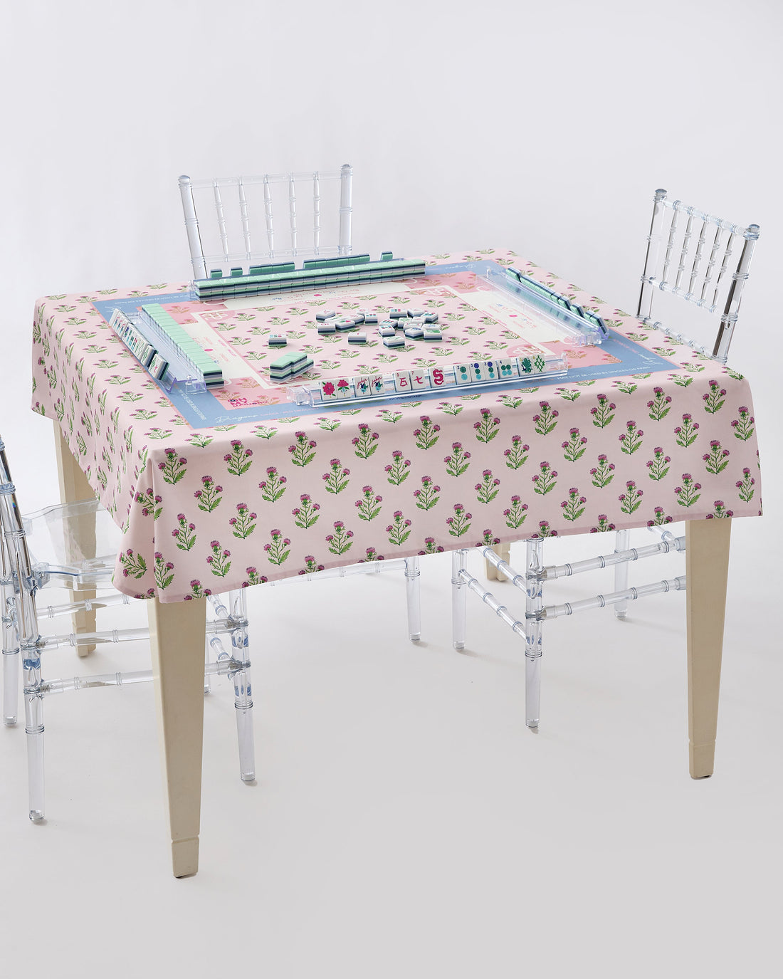 Purple Thistle Instructional Mahjong Tablecloth- OMM x Catherine Cartie - Oh My Mahjong