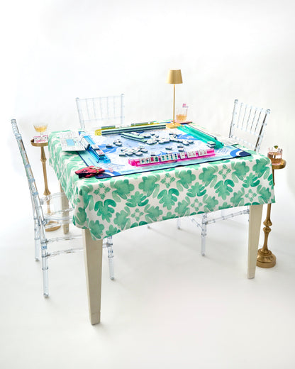 Sage Fresco Instructional Green Tablecloth-OMM x Brooke Wright - Oh My Mahjong