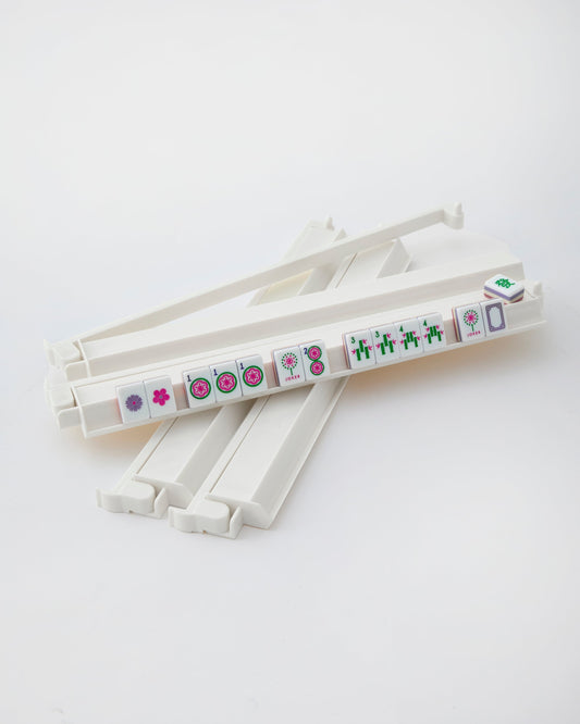 White Acrylic Rack & Pusher Set - Oh My Mahjong