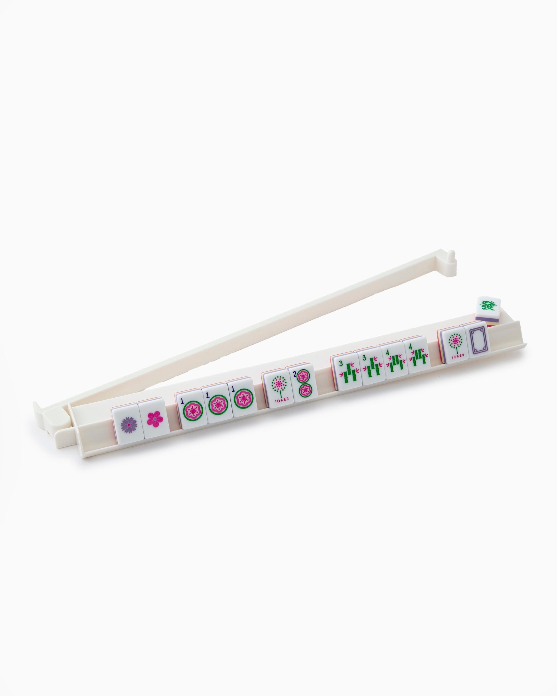 White Acrylic Rack & Pusher Set - Oh My Mahjong