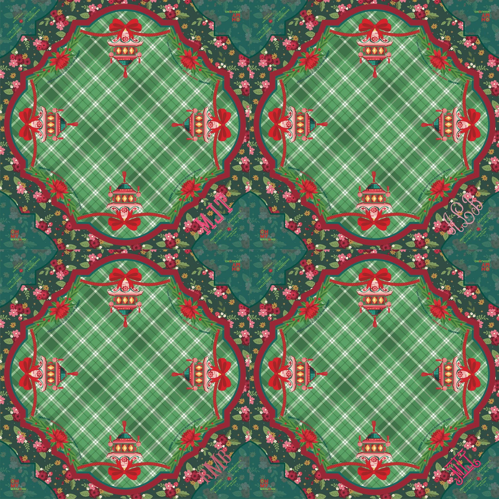 Yuletide Mat in Tube - Oh My Mahjong