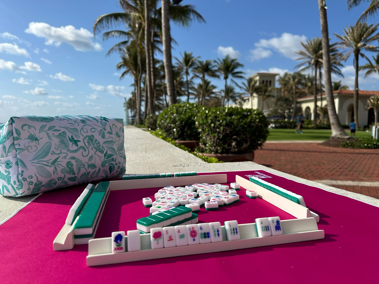 Palm Beach Green Mahjong Travel Set - Oh My Mahjong