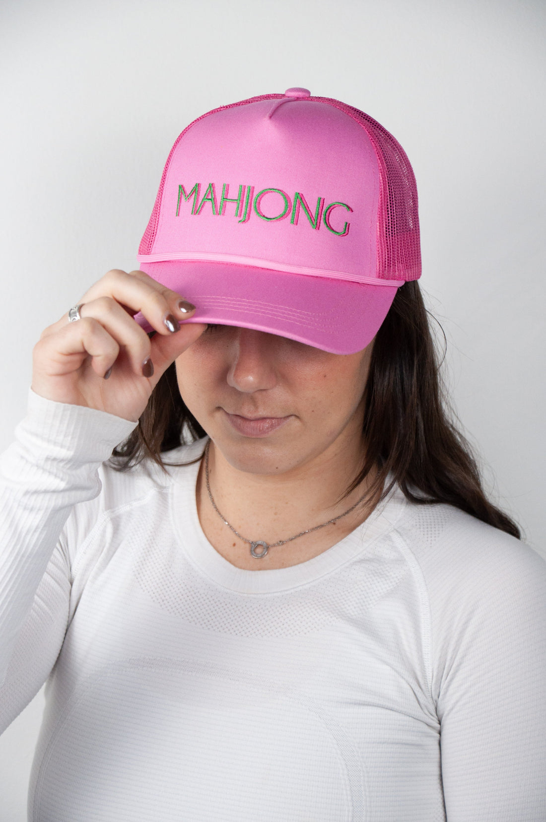 Pink Stitched Mahjong Hat - Oh My Mahjong